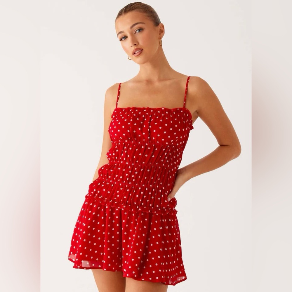 Peppermayo Red and White Polka Dot Dress